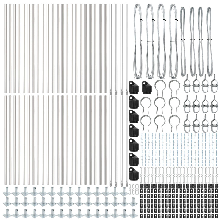 Hekpalen Set Van 52 3.2 X 3.2 X Stevig Verzinkt Staal 50 cm 52x betonnen paal