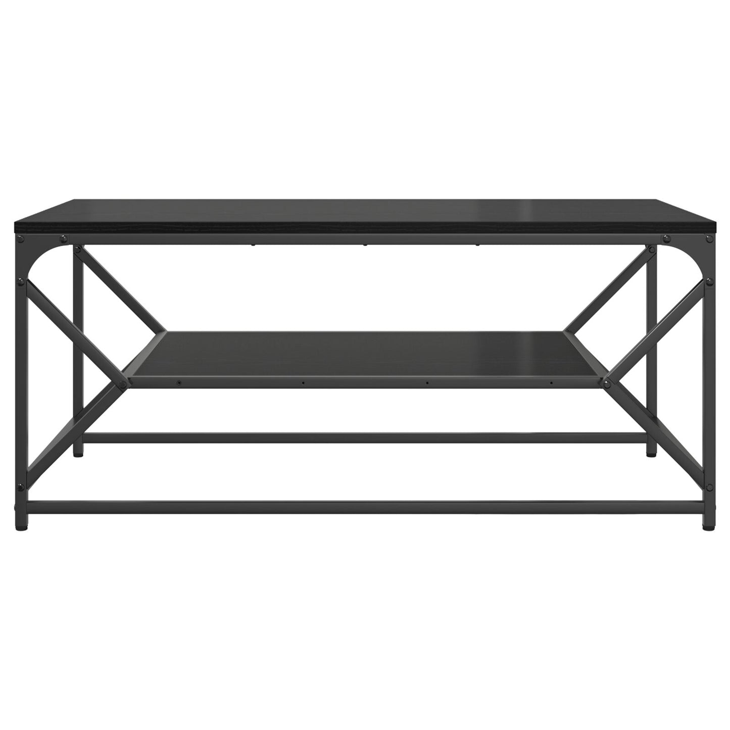 Salontafel Met Plank Geengineerd Hout Zwart eiken 90 x 50 x 40 cm