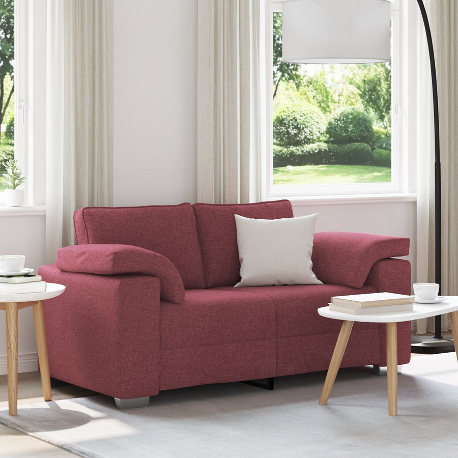 Love Seat Bank Wijnrood Stof Wind rood 120 cm