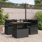 Garden Sofa Set with Cushions 5 pcs Black