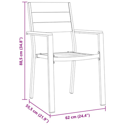5-Delige Tuin Eetset Zwart Hdpe