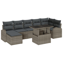 8 Stuks Tuinbank Set Met Kussens Grijs Poly Rattan