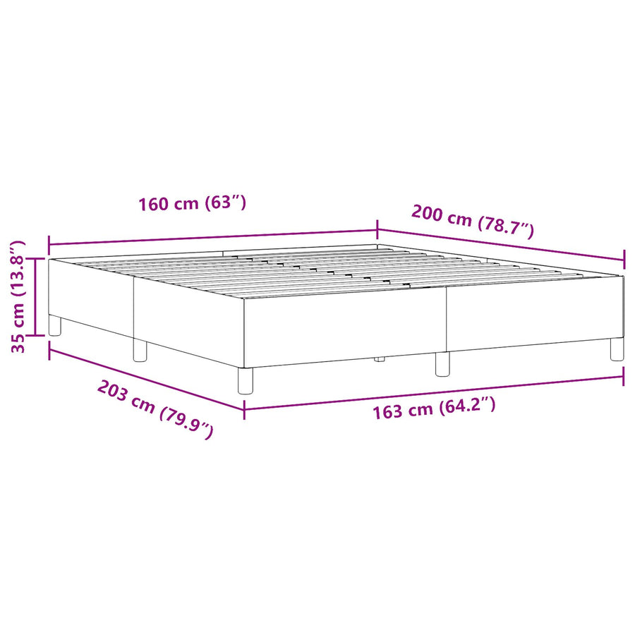 Bedframe Katoenen Stof Lichtgroen Grijs 160 x 200 cm