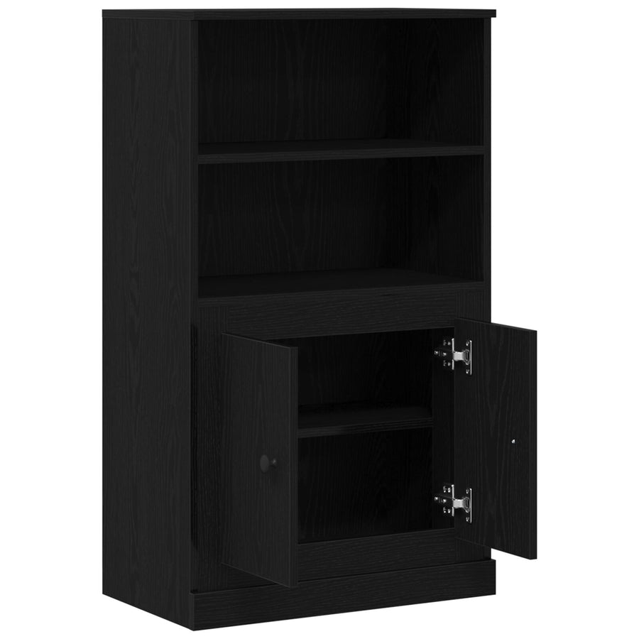 Hoge Kast Zwart Eiken 60X35.5X103.5 Cm Bewerkt Hout