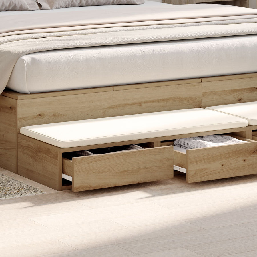 Bed Lades Engineered Hout Artisan eiken 200 x 36.5 x 16.5 cm