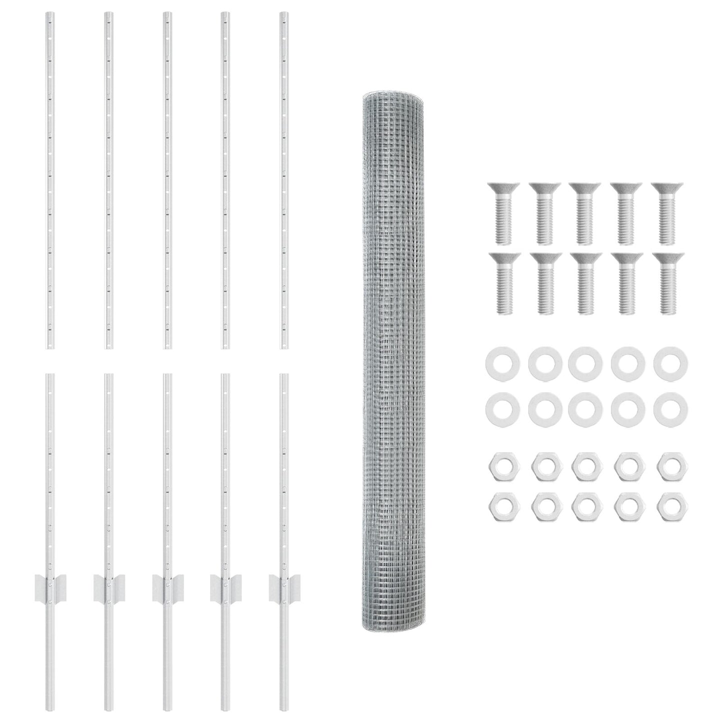 Gegalvaniseerd Draadhek Met 10 U-Stekken Zilver 1.2X10 M Staal