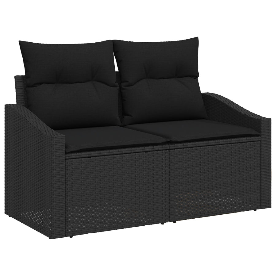 Tuin Sofa Set Set Van 8 Zwart Rattan Vier-Zitplaats Buitensofa