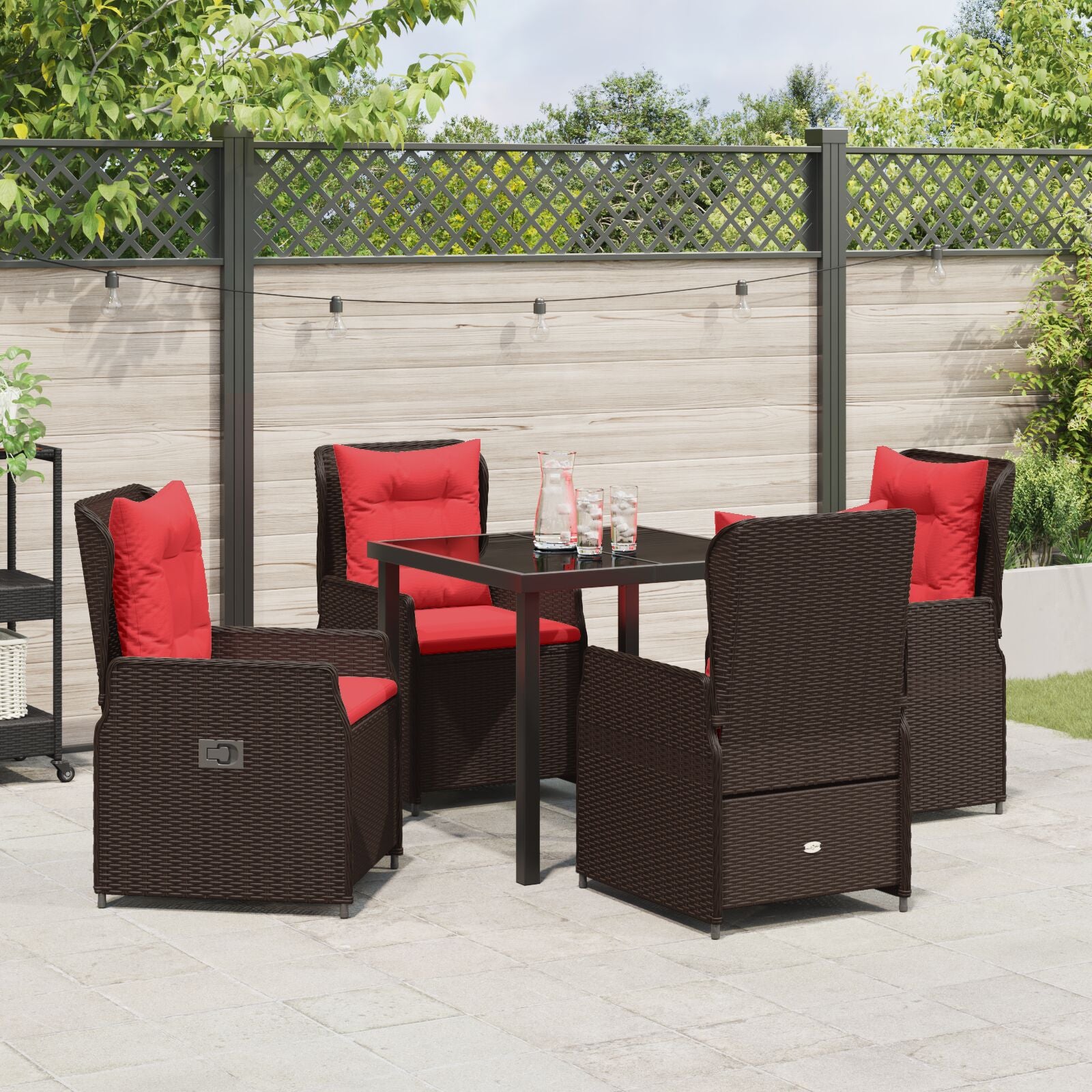 5-Delige Tuinset Bruin Poly Rattan
