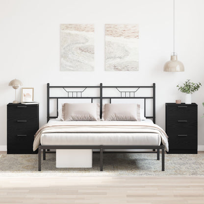Nachtkastjes 2-Pack Zwart Eiken 40X65X65 Cm Gemaakt Van Bewerkt Hout
