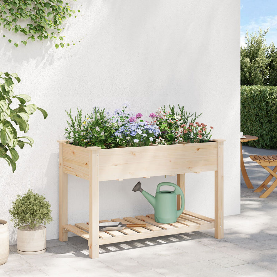 Tuinplanter Met Roosters 115X59X76 Cm Massief Vurenhout 115 x 59 x 76,5 cm