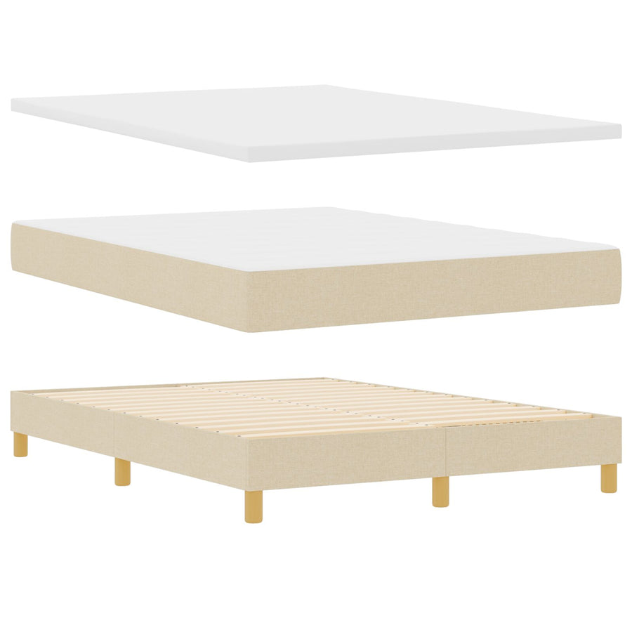Boxspringbed Met Matras Stof Crème 160 x 200 cm Met knopen
