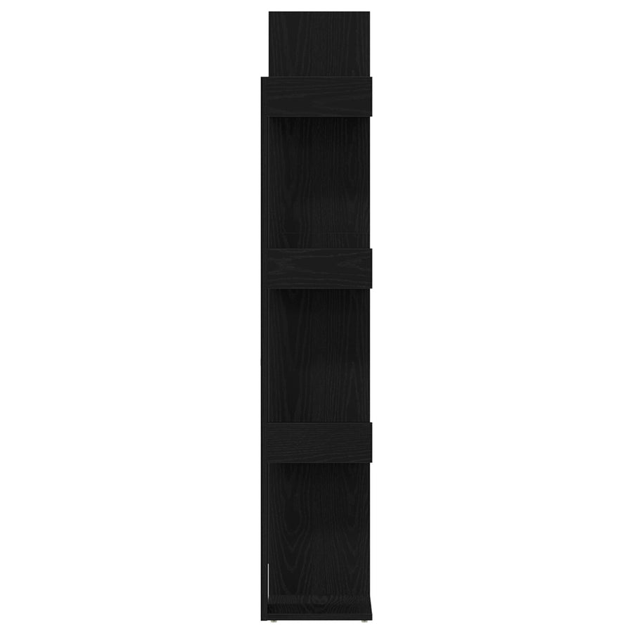 Boekenkast Zwart Eiken 86X25,5X140 Cm Bewerkt Hout