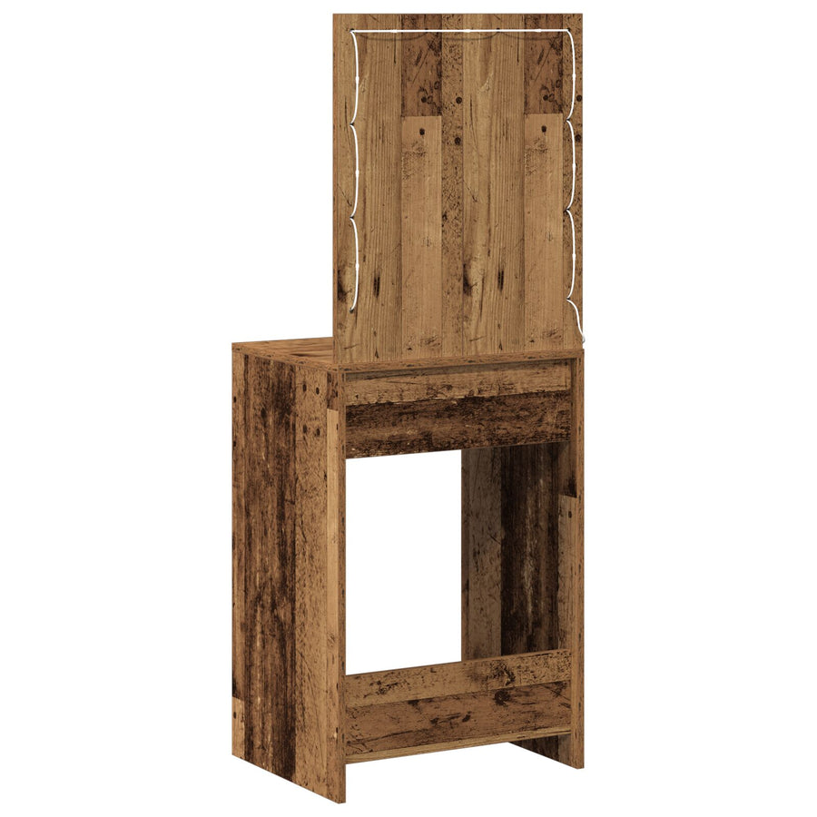Kaptafel Met Led-Verlichting Oud hout 50 x 41 x 135 cm