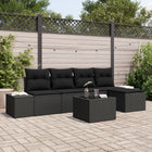 Loungeset poly rattan 5-delig zwart