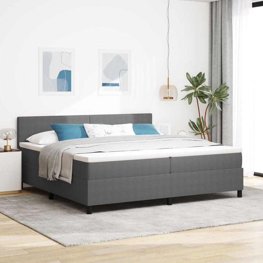 Boxspringbed Met Matras Lichtgrijs 200X200 Cm Corduroy Stof