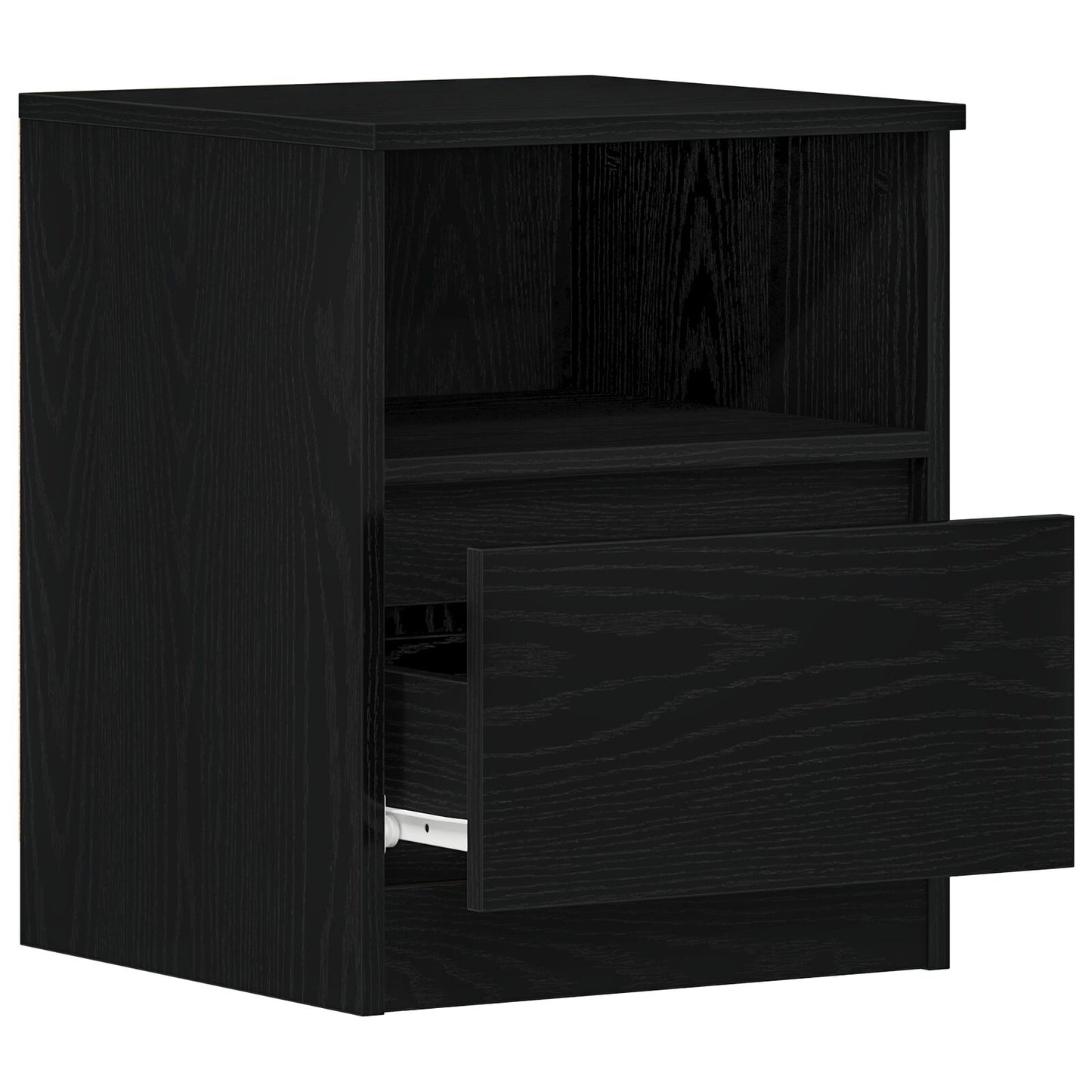 Nachtkastjes 2 Stuks Zwart Eiken 40X40X50 Cm Gelaagd Hout