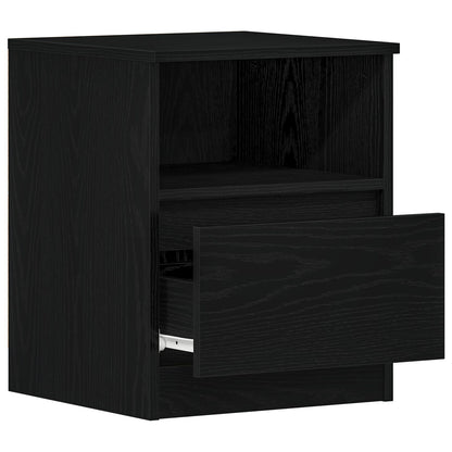 Nachtkastjes 2 Stuks Zwart Eiken 40X40X50 Cm Gelaagd Hout