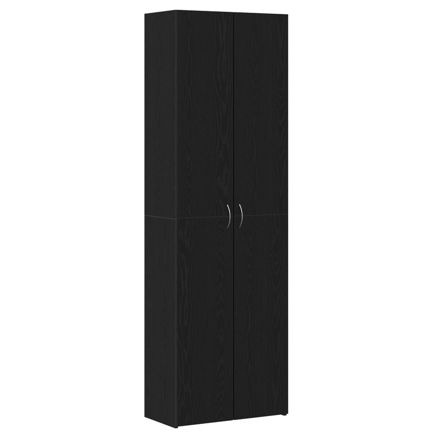 Kantoorkast Zwart Eiken 60X32X190 Cm Bewerkte Hout
