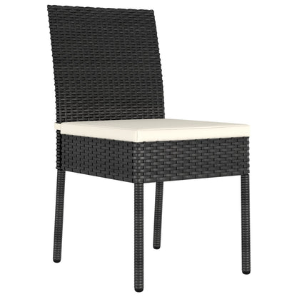 5-Delige Tuin Eetset Zwart Poly Rattan