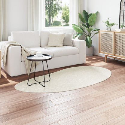 Vloerkleed Polypropeen Antislip Crème 100 x 200 cm Ovaal-Druppel