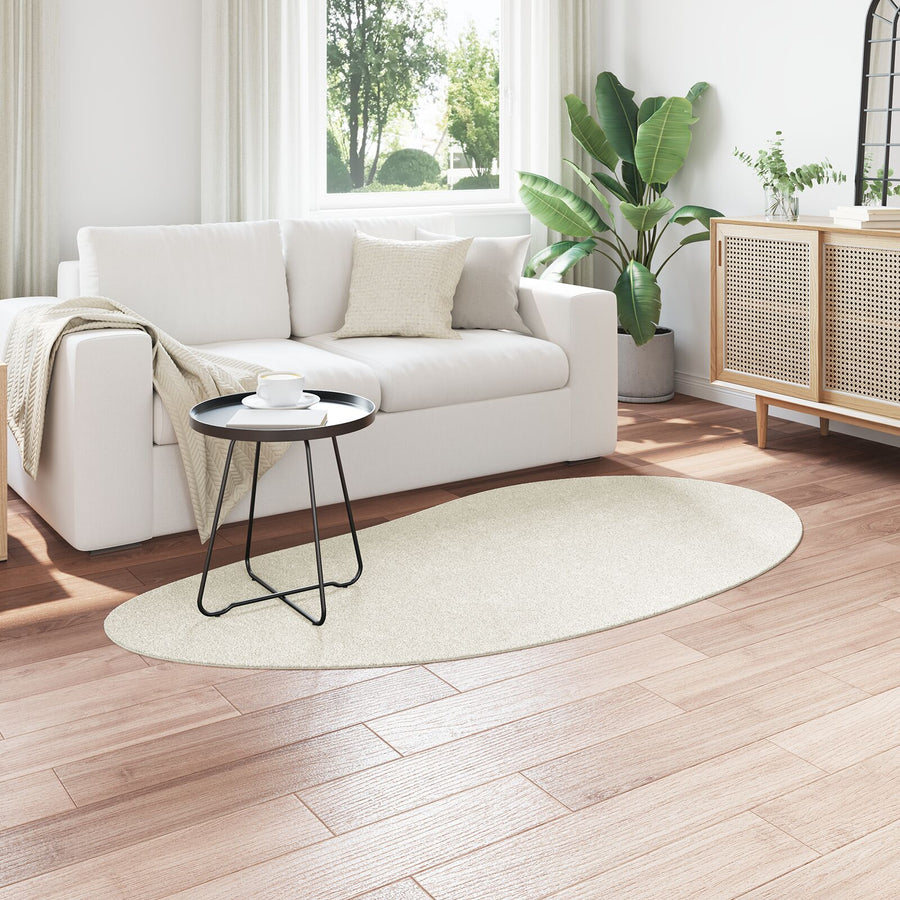 Vloerkleed Polypropeen Antislip Crème 100 x 200 cm Ovaal-Druppel