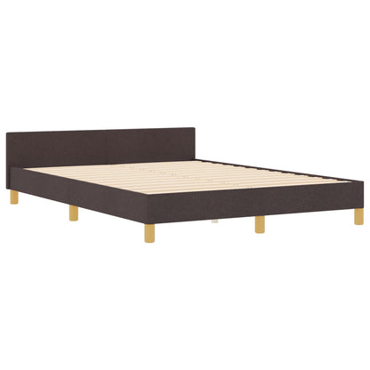 Donkerbruin Stoffen Bedframe 140X190 Cm Crème