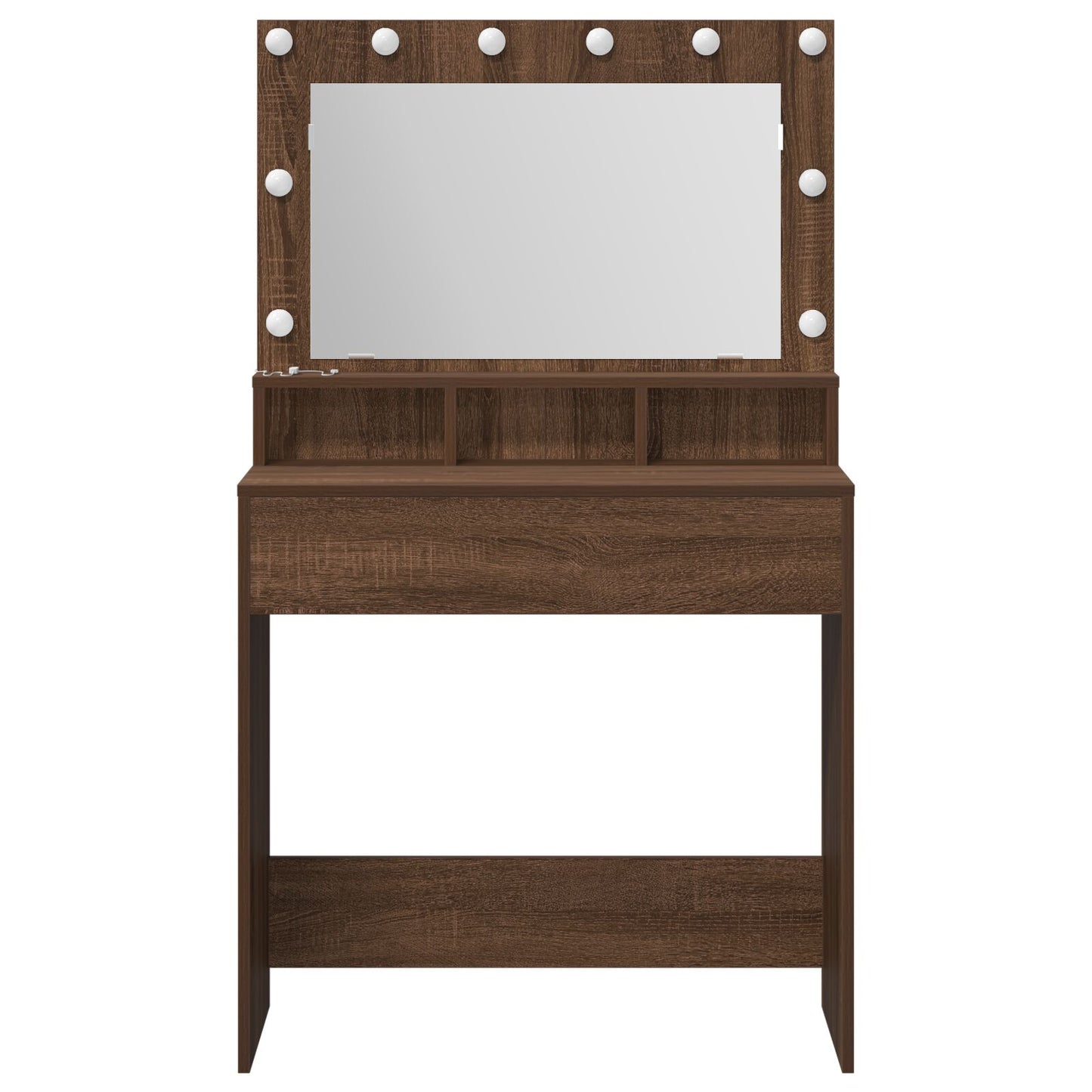 Kaptafel Met Led-Verlichting Bruin Eiken 79 x 41 x 135 cm