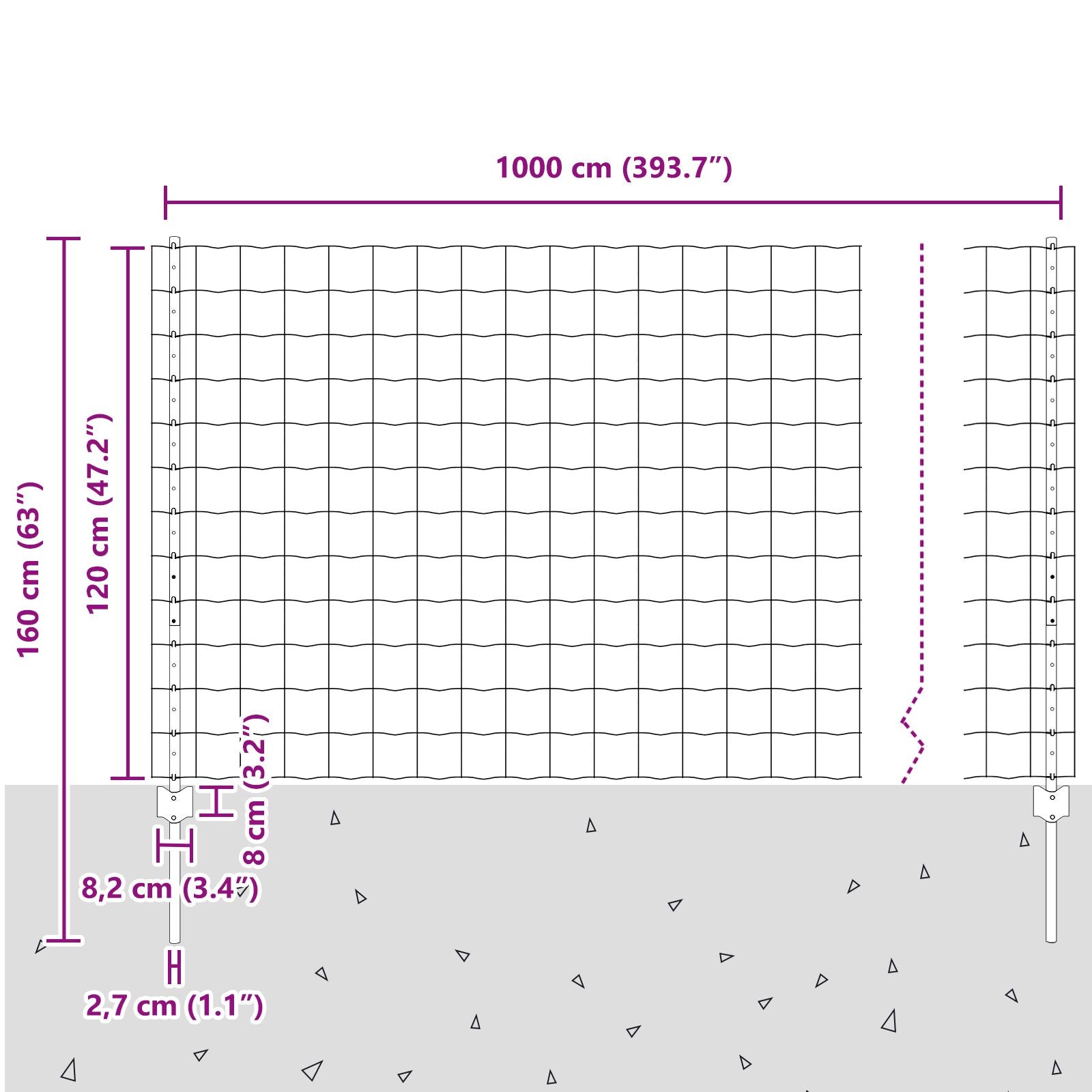 Euro Omheining Met 10 U-Palen Grijs 1,2X10 M Staal