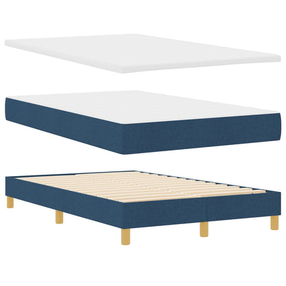 Boxspringbed Met Matras Stof Blauw 120 x 200 cm Lijnenontwerp