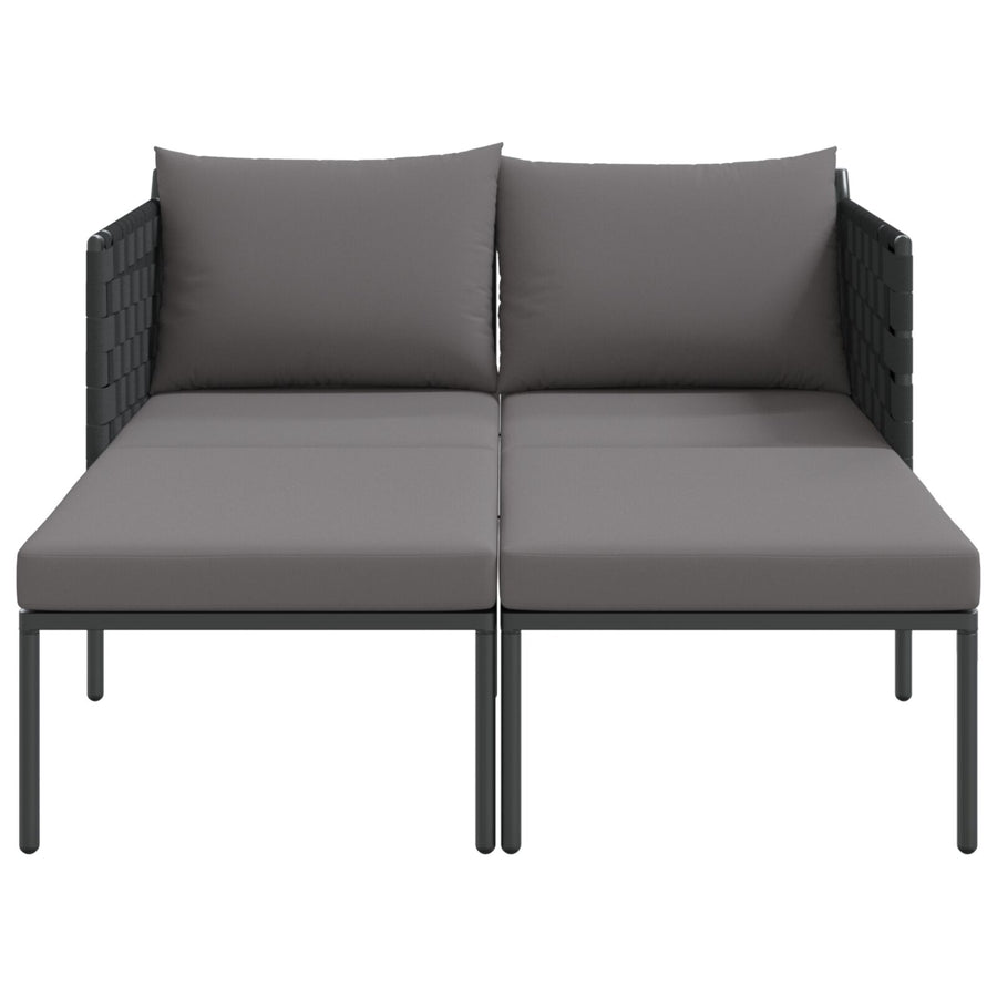 Zonnebed Met Kussens Voor 2 Personen Antraciet 115X153X69,5 Cm Staal Donkergrijs