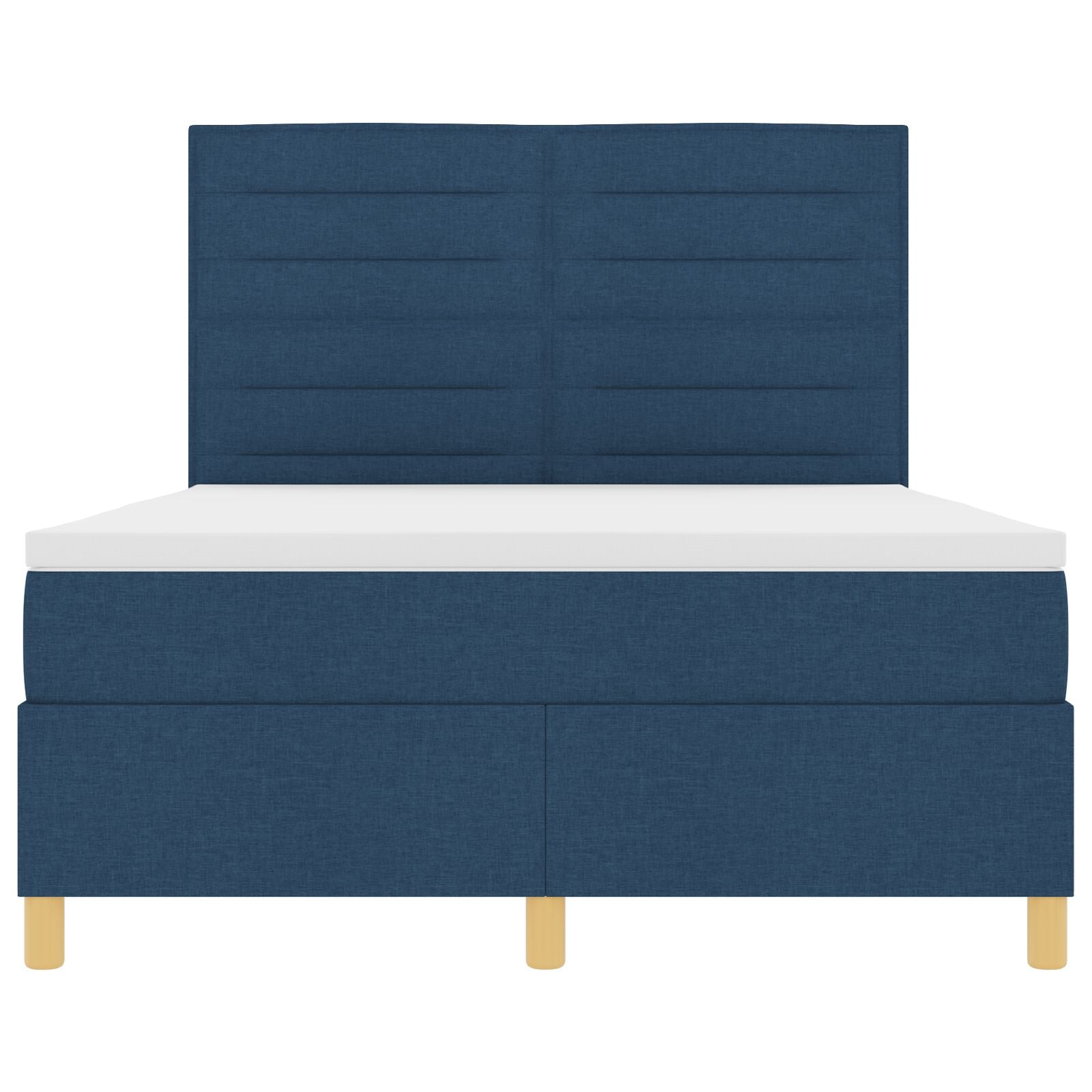 Boxspring Bed Met Matras Blauw 160X200 Cm Stof Blauw