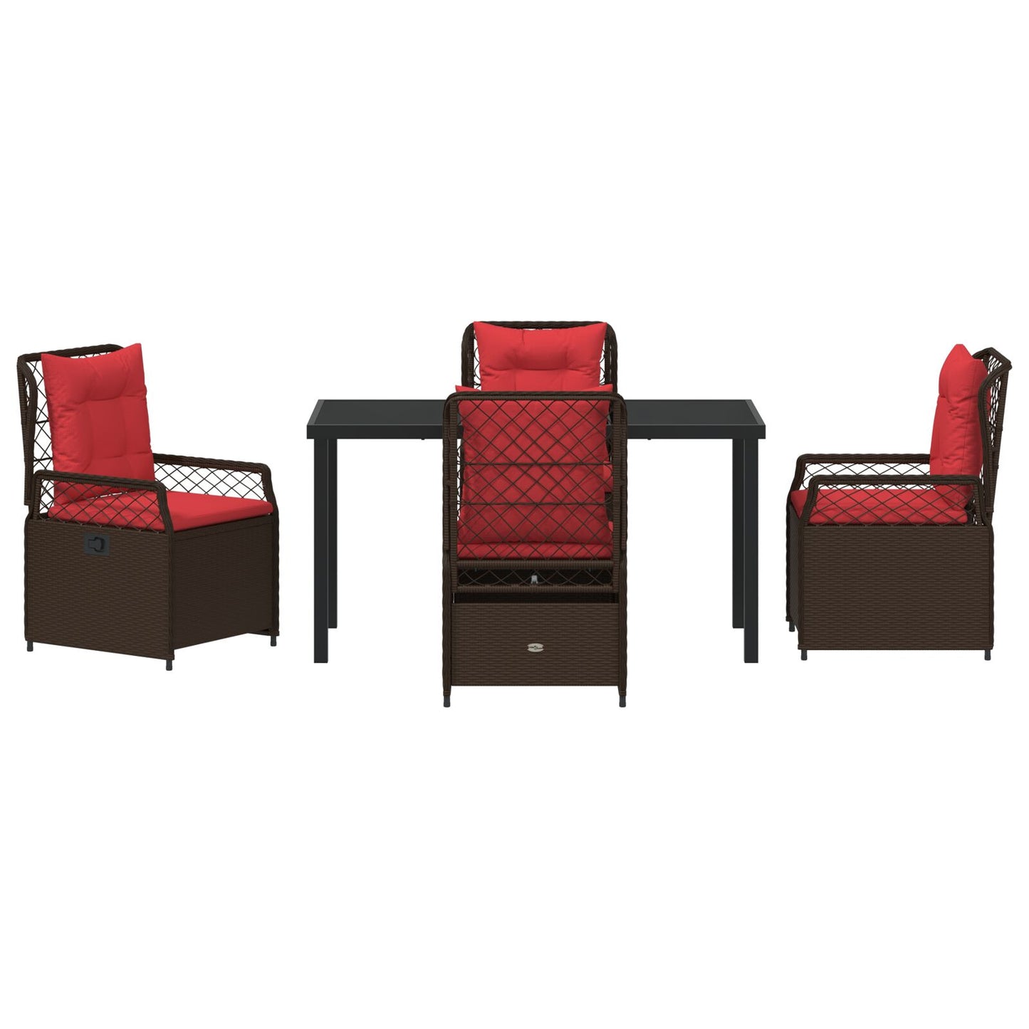 5 Delige Tuin Eetset Bruin Poly Rattan