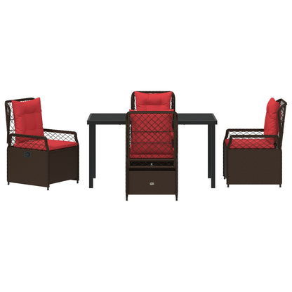 5 Delige Tuin Eetset Bruin Poly Rattan