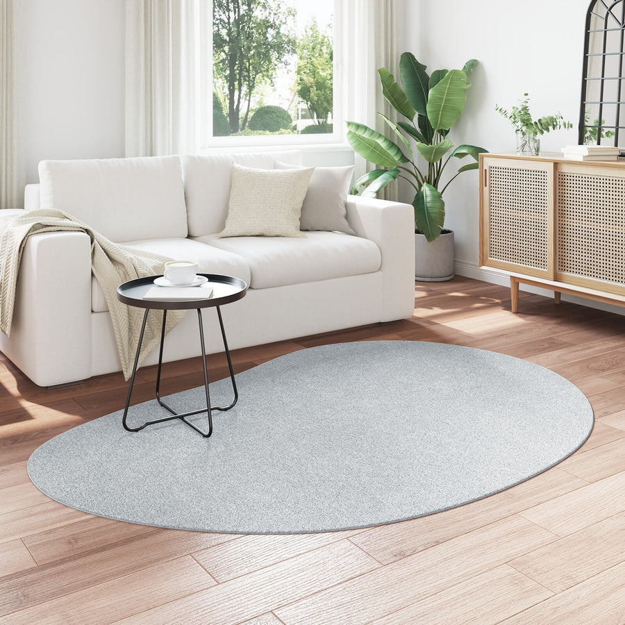 Vloerkleed Polyester Anti-Slip Grijs 140 x 200 cm Ovaal-Raindrop
