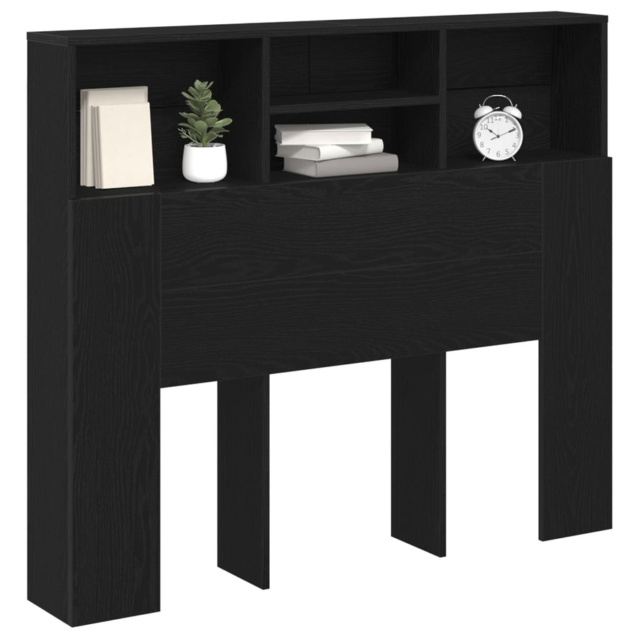 Hoofdbord Kast Zwart Eiken 120X19X103,5 Cm Bewerkt Hout