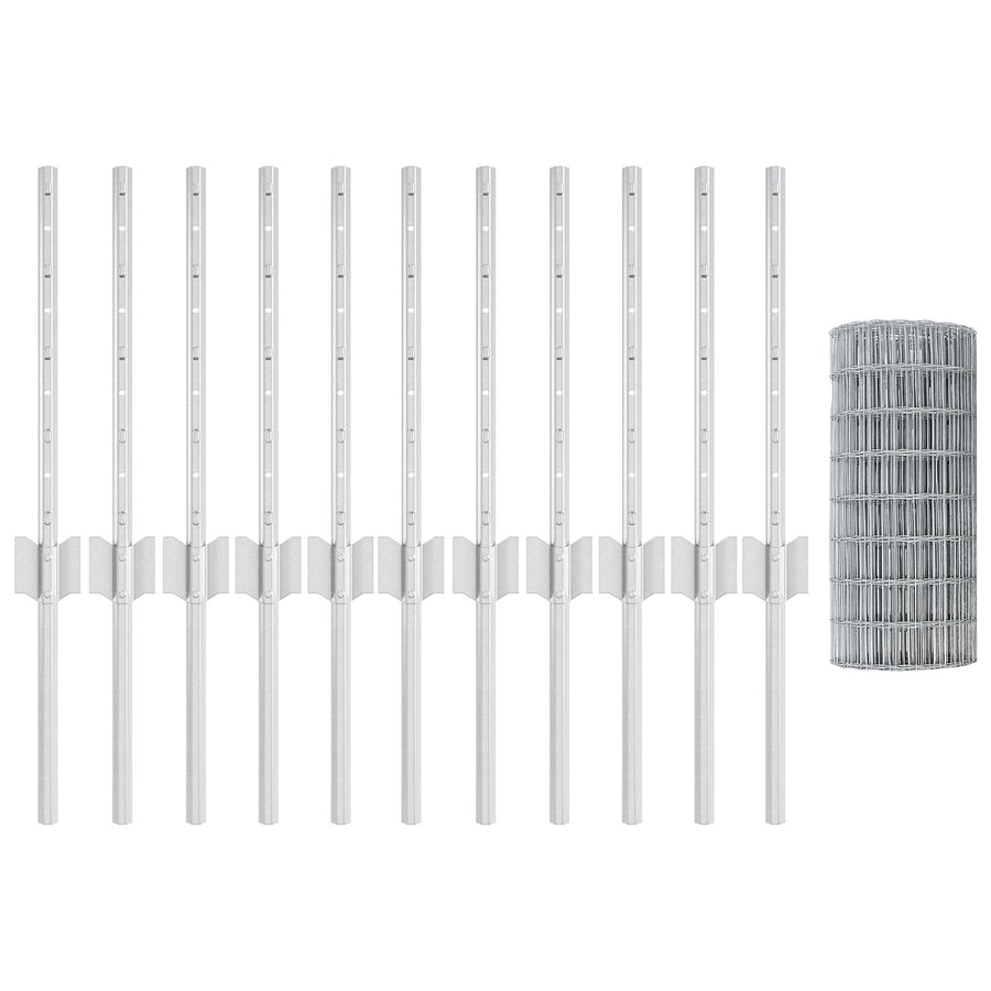 Tuinomheining Set Set Van 2 Gevulkaniseerd Staal 25 X 0.4 M