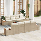 Garden lounge set with cushion 9 pcs Beige Poly Rattan