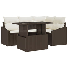 Tuin Sofa Set Set Van 5 Bruin Rattan Tuin Hoek Sofa Rechthoekig