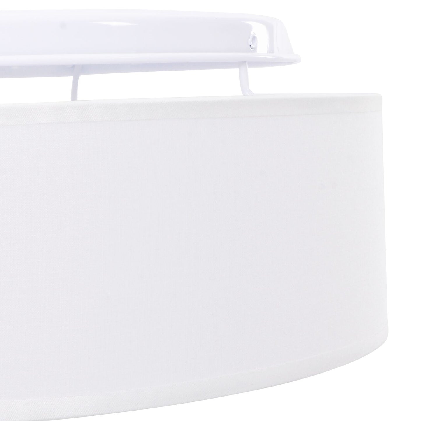 Plafondlamp Inbouw Ø 38 Cm Stof E27 Ø38 x 13,5 cm Wit zonder sterrenlampenkap