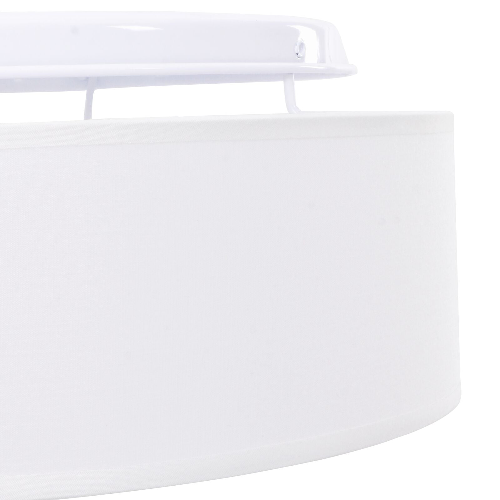 Plafondlamp Inbouw Ø 38 Cm Stof E27 Ø38 x 13,5 cm Wit zonder sterrenlampenkap