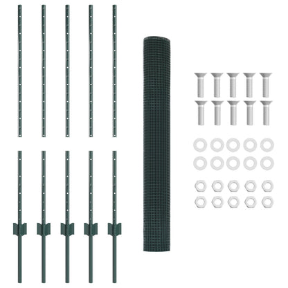 Tuinhek Set 2 Stuks Groen Metaal 10 X 1 M Duurzaam Tuinhek
