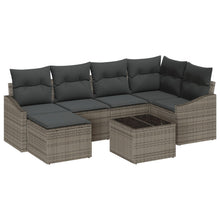 Tuin Eettafel Set Set Van 7 Grijs Rattan Buiten Sofa