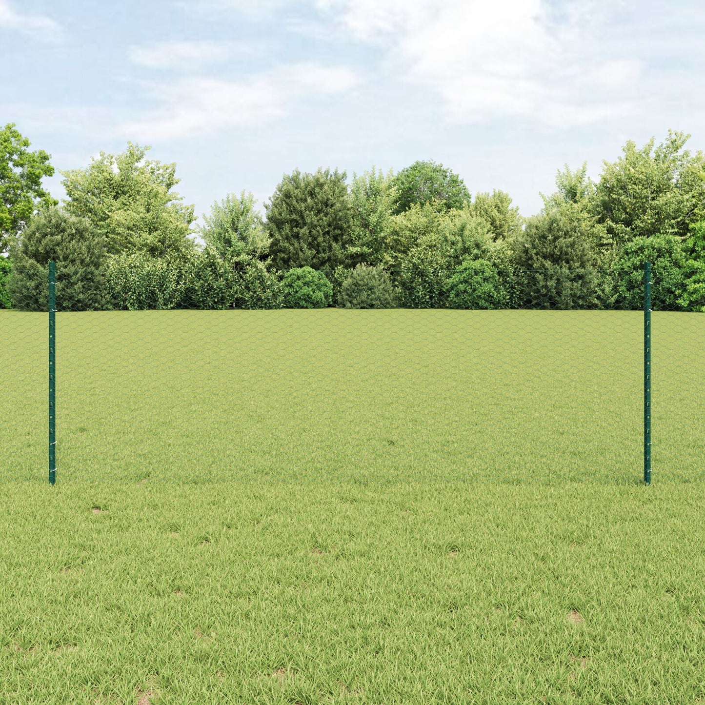 Hekpalen 5 St U-Channel Groen 80 Cm Staal,  Zeshoekig Hek Groen 0.8X10 M Staal