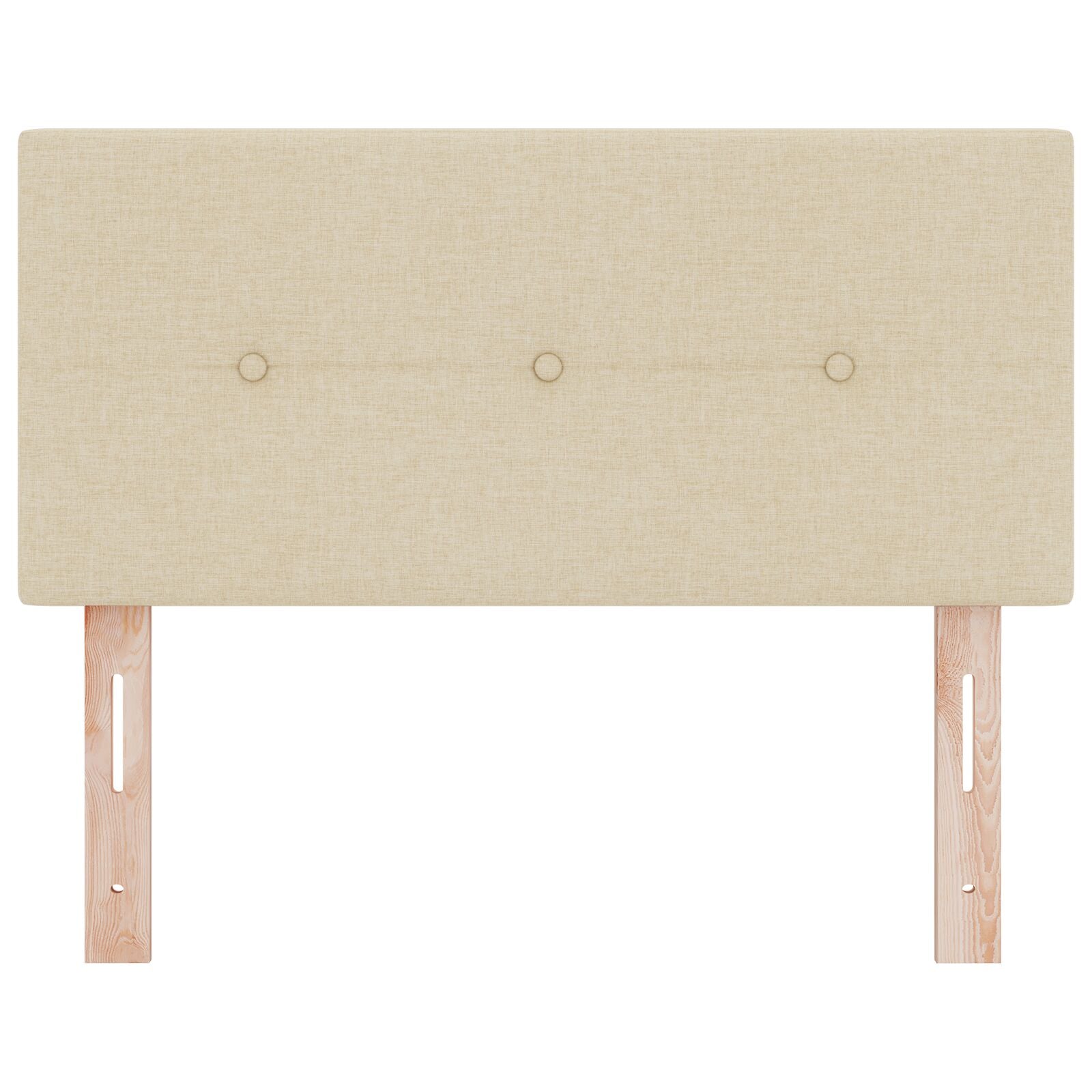 Hoofdbord Met Knopen Tufted Stof Crème 100 cm Laag hoofdbord