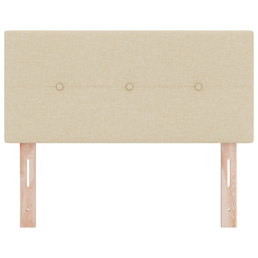 Hoofdbord Met Knopen Tufted Stof Crème 100 cm Laag hoofdbord