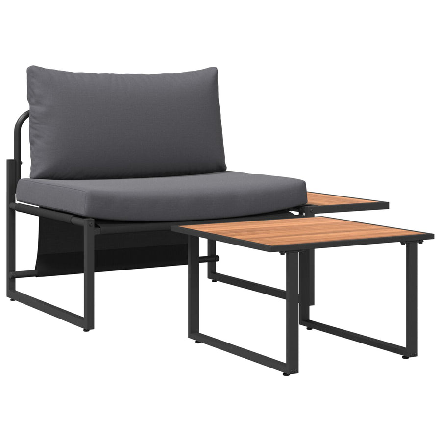 2-Delige Tuinsofa Set Met Enkel Zitter En Antraciet Kussens Anthraciet