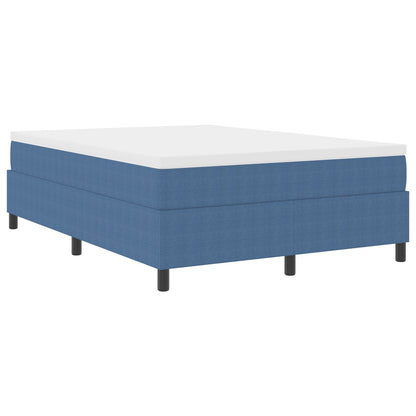 Boxspringbed Met Matras Blauw 140X200 Cm Corduroy Stof