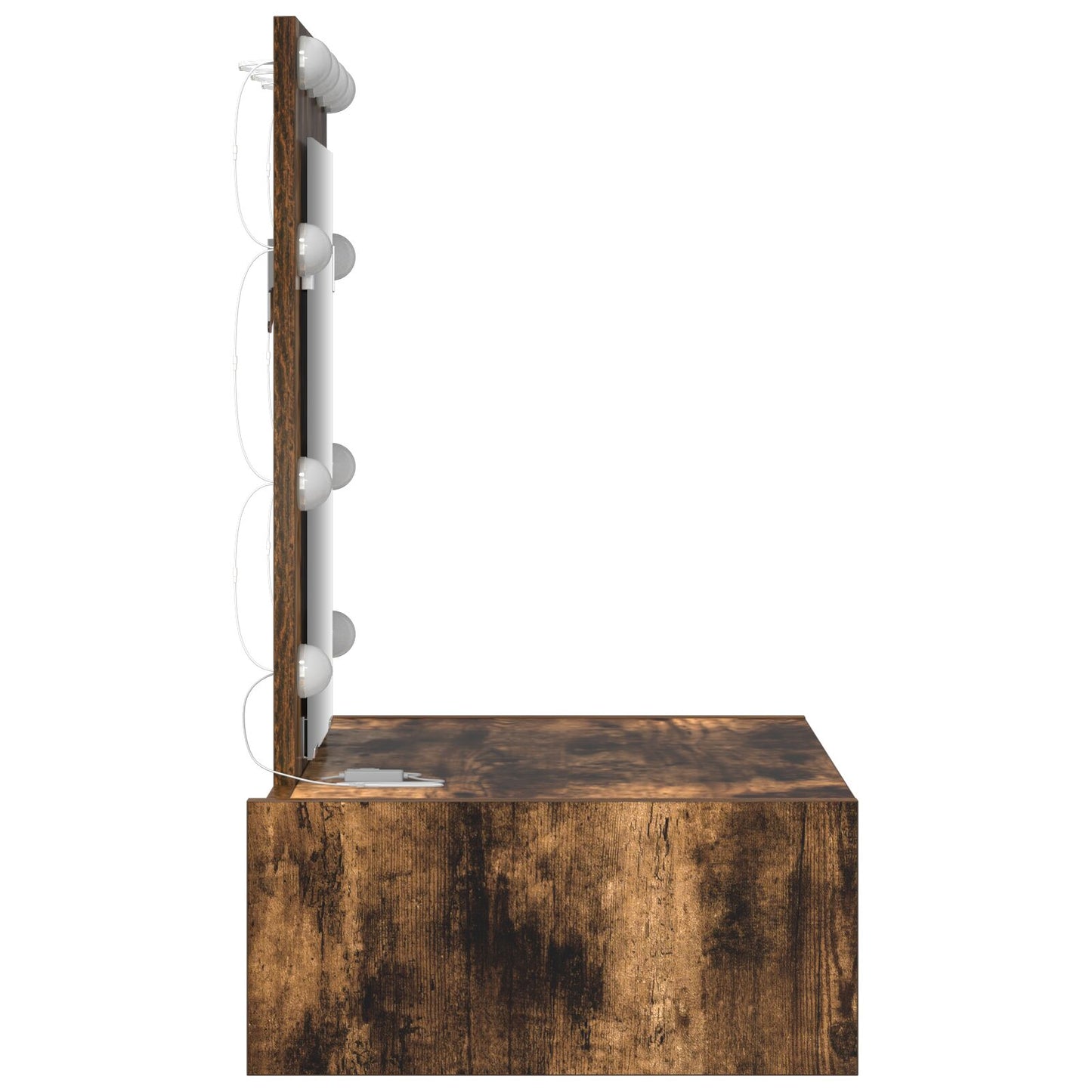 Wand Hangende Kaptafel -Verlichting In 60 x 40 x 70 cm Gerookt eiken met LED