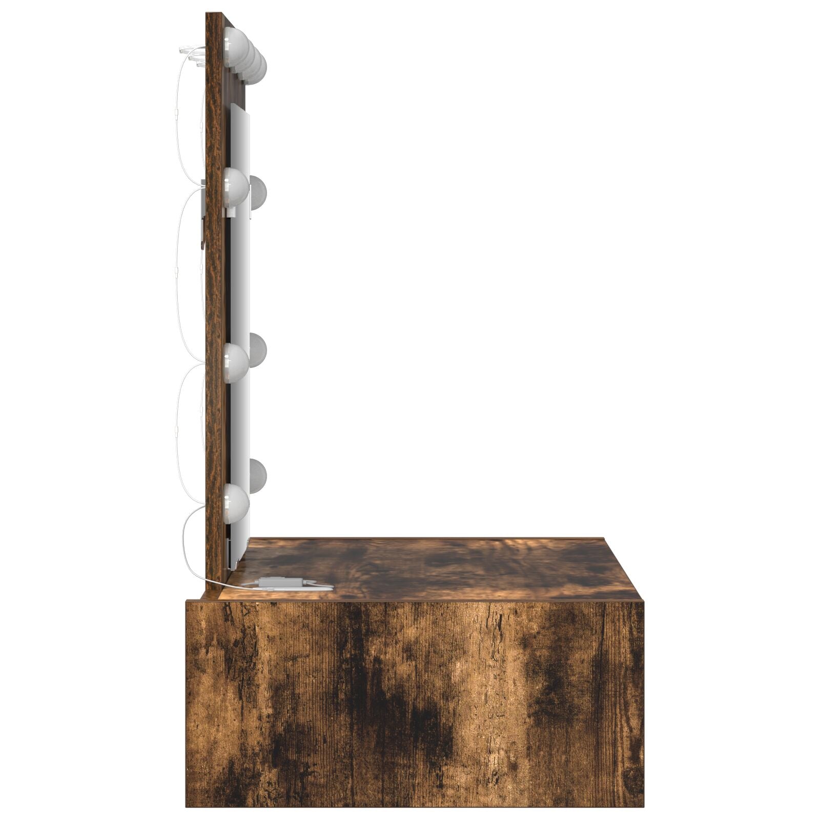 Wand Hangende Kaptafel -Verlichting In 60 x 40 x 70 cm Gerookt eiken met LED