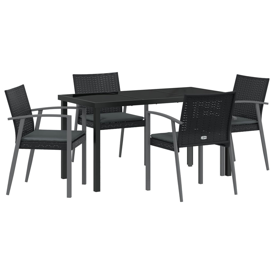 Set Van 3 Zwart Pe Rattan, Staal 56,5X57X83 Cm Duurzaam